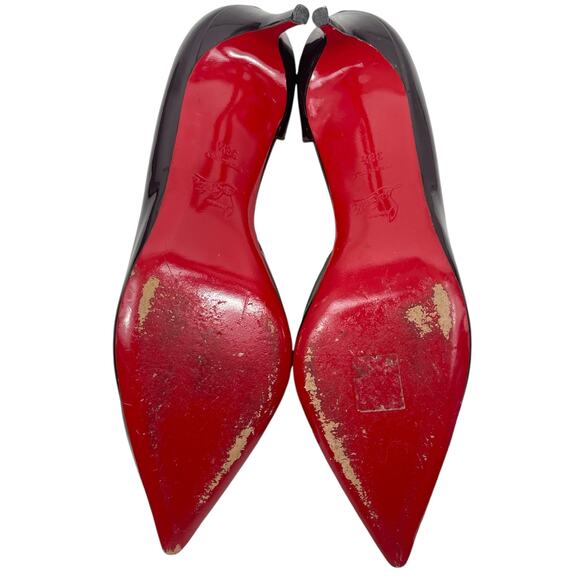 Christian Louboutin Iriza 70mm Half d'Orsay Pumps Dark Red Size 38.5 - Picture 10 of 13